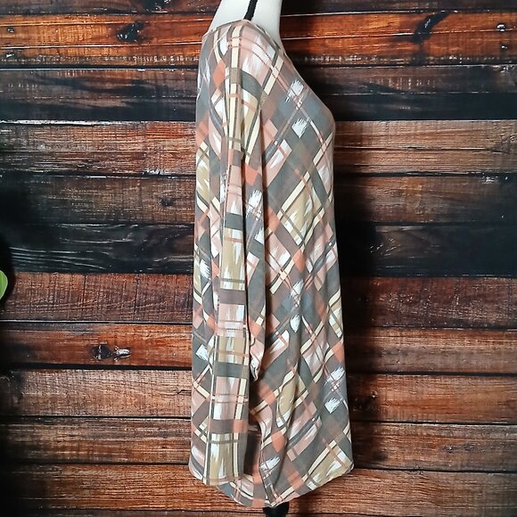 NWT Easel Tunic Top Size M Boho Oversized Dolman Windowpane Plaid Made In USA - Picture 7 of 10